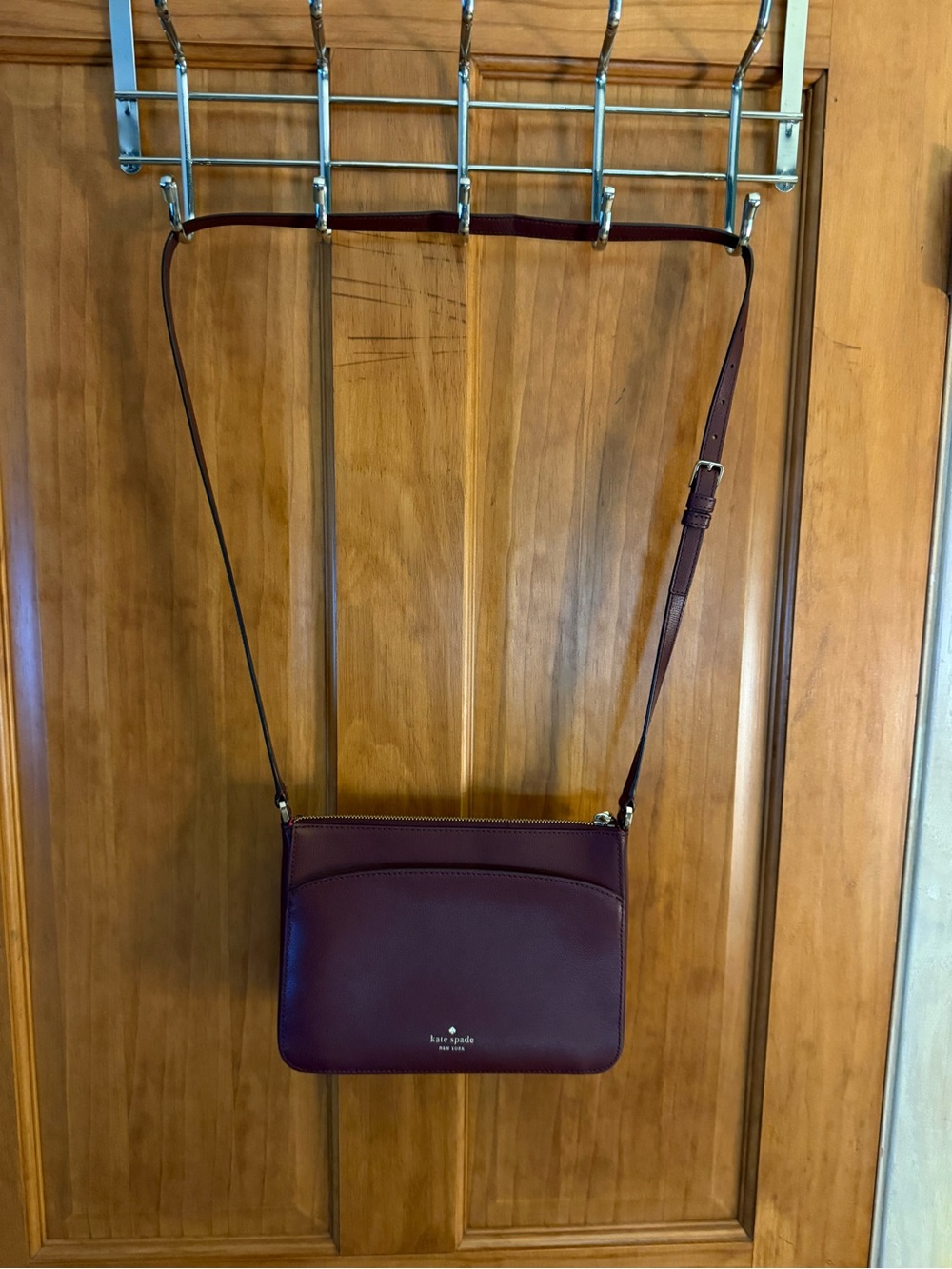 kate spade Plum Leather Crossbody Purse in Deep Wine
